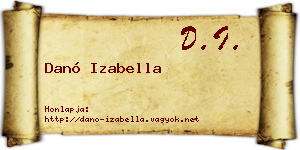 Danó Izabella névjegykártya